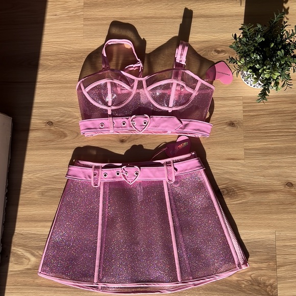 Dolls Kill Dresses & Skirts - NWT Dolls Kill Sugar Thrillz Easily Charmed Bustier
Top and Skirt Set